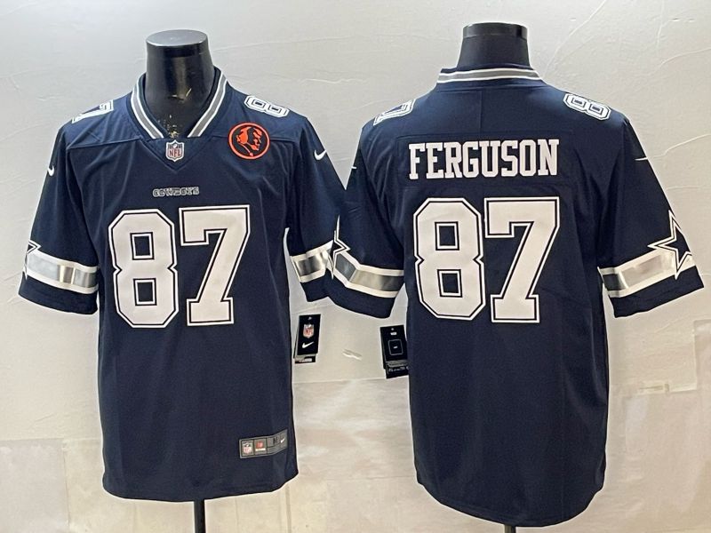 2026 Men Dallas Cowboys #87 Ferguson Blue 2th generations Nike Limited NFL Jersey style 002